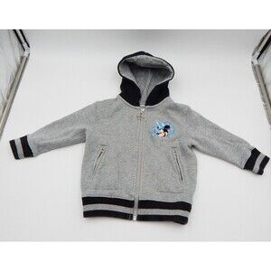 Disney Gray Hoodie Four Parks One World Youth XXS Zip Up Wizard Mickey Embroider